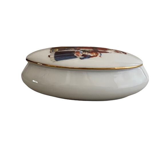 Reutter Santa Claus Lidded Trinket Box White Christmas Tree Germany Gift - Picture 8 of 14